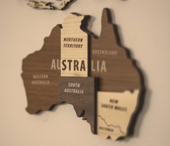 Map of Australia. The subclass 482 visa allows intra-company transfers between overseas and Australian offices.
